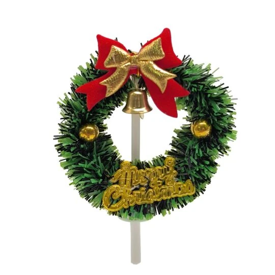 Yılbaşı Pasta Süsü Çelenk Merry Christmas 50’li